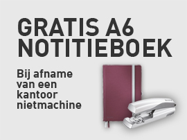 Leitz gratis notebook bij nietmachines